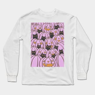 Cats in the Pink Pumpkin Patch! Long Sleeve T-Shirt